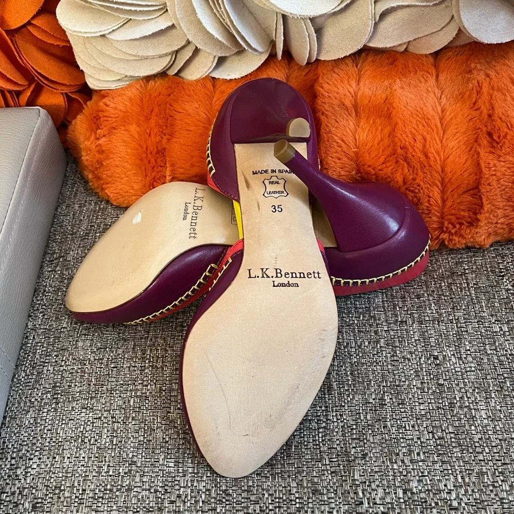 ❣️L.K. Bennett London Leather Colorblock Peep Toe Pumps❣️